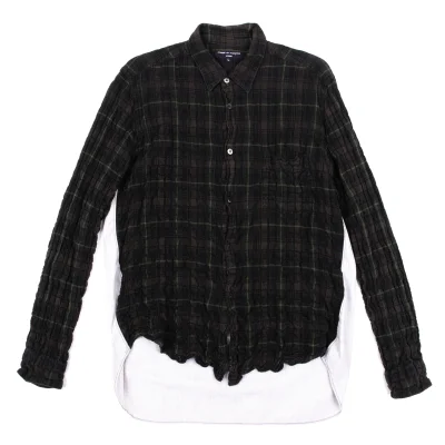 COMME des GARCONS HOMME Back Switched Shirring Check Shirt