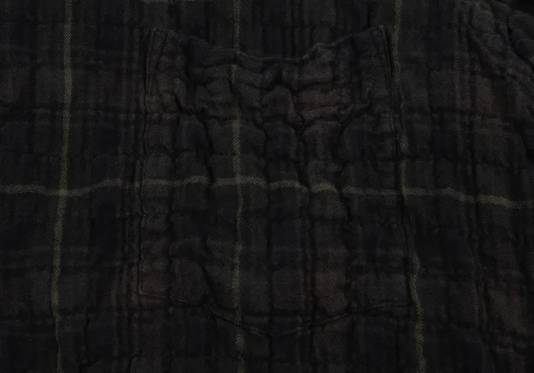 COMME des GARCONS HOMME Back Switched Shirring Check Shirt K-166862_006