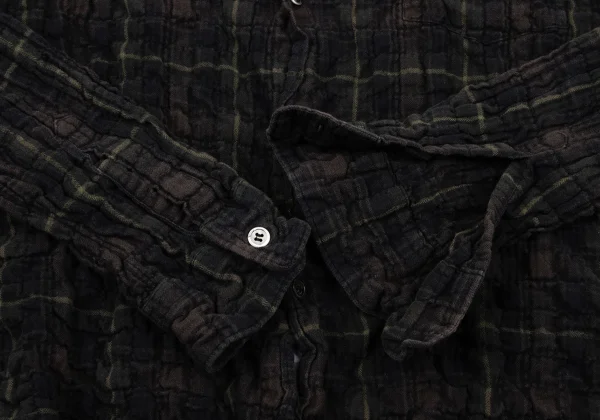 COMME des GARCONS HOMME Back Switched Shirring Check Shirt K-166862_008