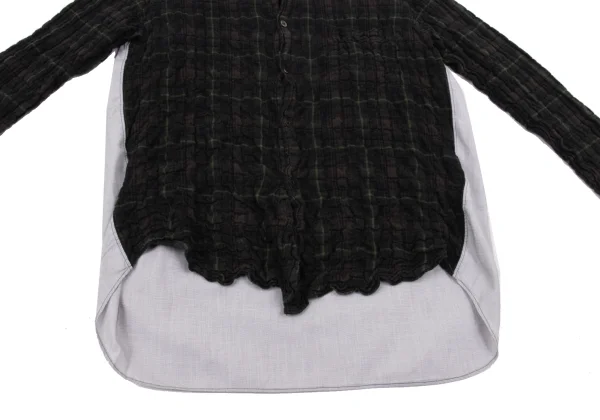 COMME des GARCONS HOMME Back Switched Shirring Check Shirt K-166862_009
