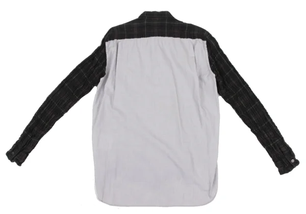 COMME des GARCONS HOMME Back Switched Shirring Check Shirt K-166862_011