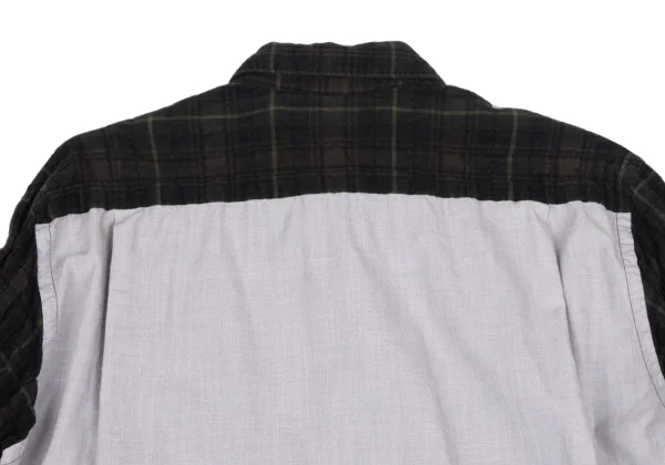 COMME des GARCONS HOMME Back Switched Shirring Check Shirt K-166862_012