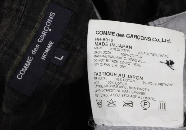 COMME des GARCONS HOMME Back Switched Shirring Check Shirt K-166862_014