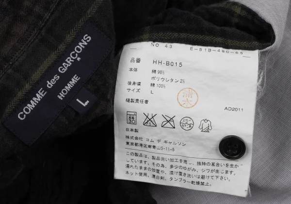 COMME des GARCONS HOMME Back Switched Shirring Check Shirt K-166862_015