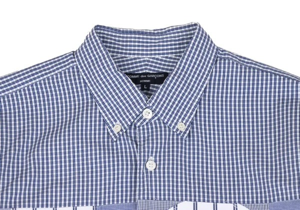 COMME des GARCONS HOMME Front Dot Patch Check Long-sleeve Button Down Shirt K-166863_003