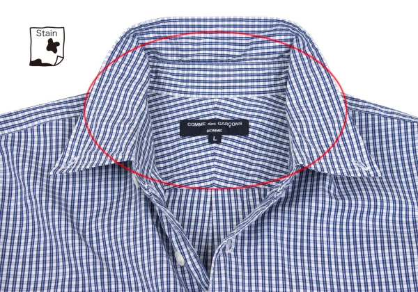 COMME des GARCONS HOMME Front Dot Patch Check Long-sleeve Button Down Shirt K-166863_004