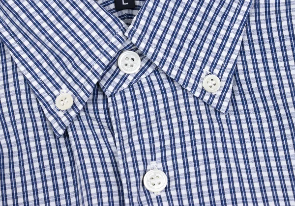 COMME des GARCONS HOMME Front Dot Patch Check Long-sleeve Button Down Shirt K-166863_005