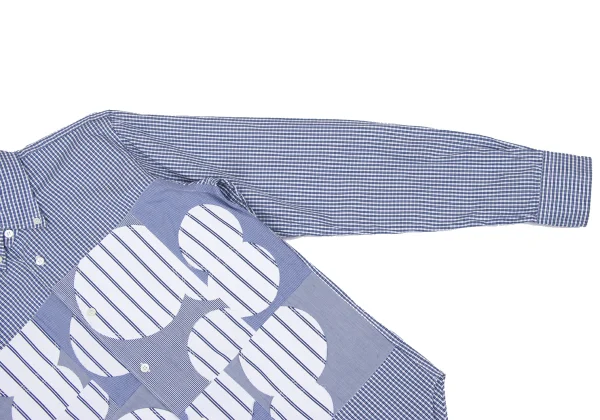COMME des GARCONS HOMME Front Dot Patch Check Long-sleeve Button Down Shirt K-166863_007