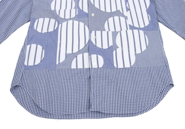 COMME des GARCONS HOMME Front Dot Patch Check Long-sleeve Button Down Shirt K-166863_010