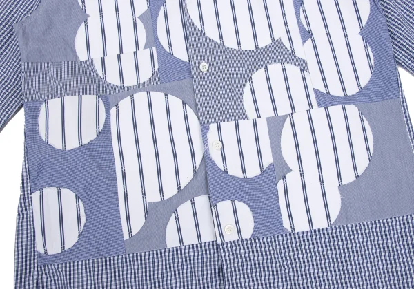 COMME des GARCONS HOMME Front Dot Patch Check Long-sleeve Button Down Shirt K-166863_011