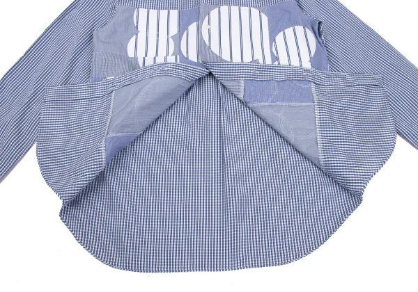 COMME des GARCONS HOMME Front Dot Patch Check Long-sleeve Button Down Shirt K-166863_012