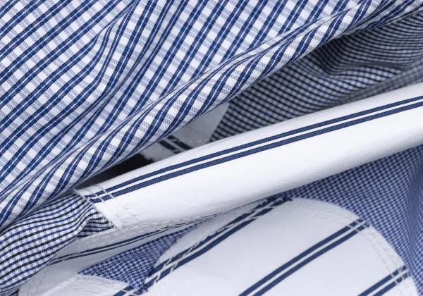 COMME des GARCONS HOMME Front Dot Patch Check Long-sleeve Button Down Shirt K-166863_015