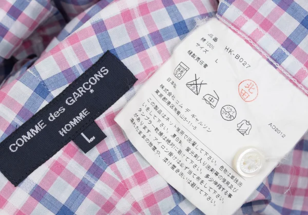 COMME des GARCONS HOMME Checker Short Sleeve Shirt K-166868_016