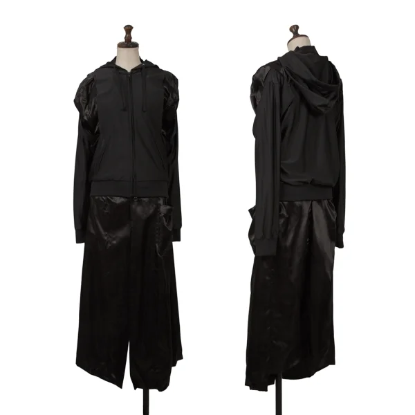 コムデギャルソンCOMME des GARCONS 異素材切替ジャージーアンサンブル 黒S