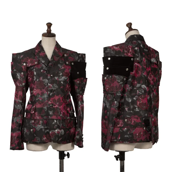 COMME des GARCONS Botanical Jacquard Armor Jacket Black XS K-166883_001