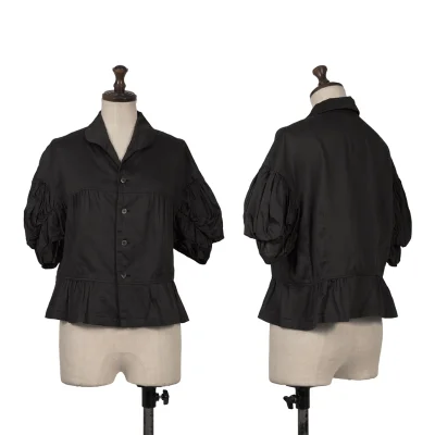 COMME des GARCONS Cotton Gather Puff Sleeves Blouse
