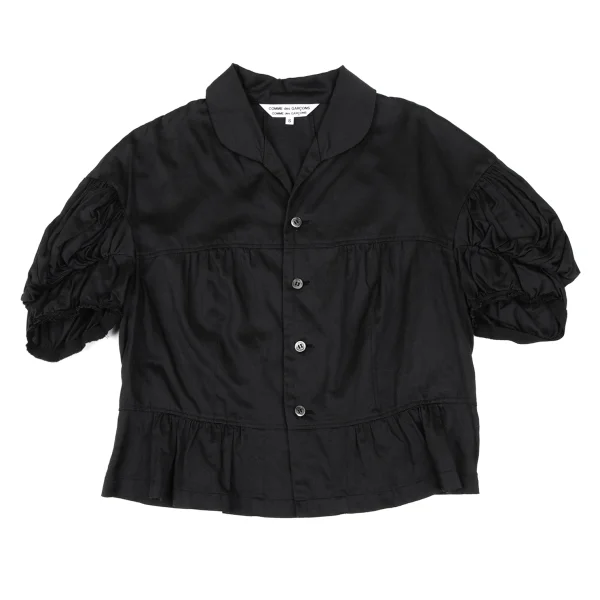 COMME des GARCONS Cotton Gather Puff Sleeves Blouse K-166887_002