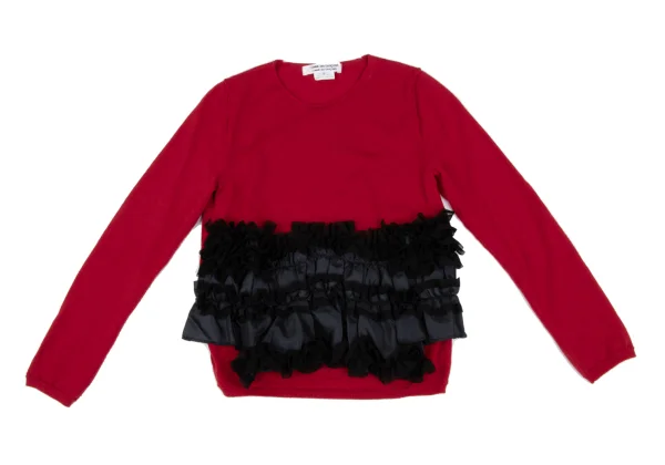 COMME des GARCONS Hem Frilled Wool Knit Sweater K-166888_002