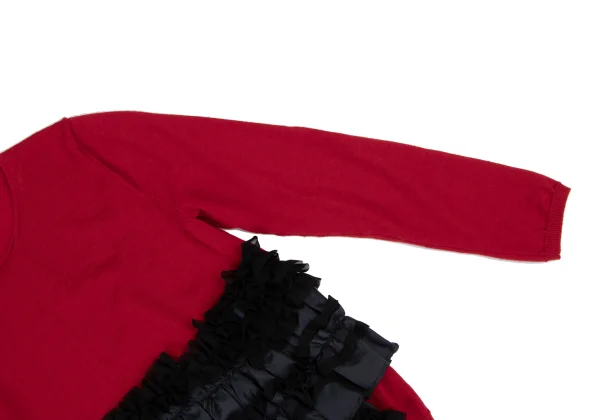 COMME des GARCONS Hem Frilled Wool Knit Sweater K-166888_004