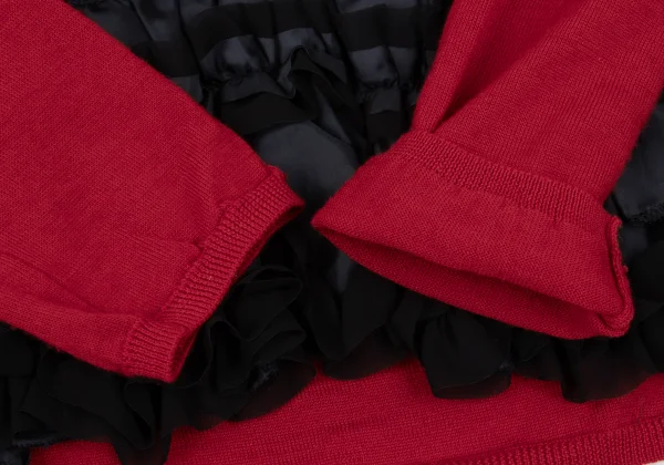 COMME des GARCONS Hem Frilled Wool Knit Sweater K-166888_005
