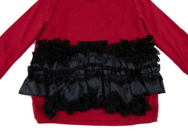 COMME des GARCONS Hem Frilled Wool Knit Sweater K-166888_006