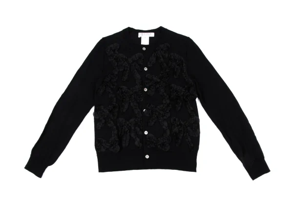 COMME des GARCONS Ribbon Taping Wool Knit Cardigan K-166889_002