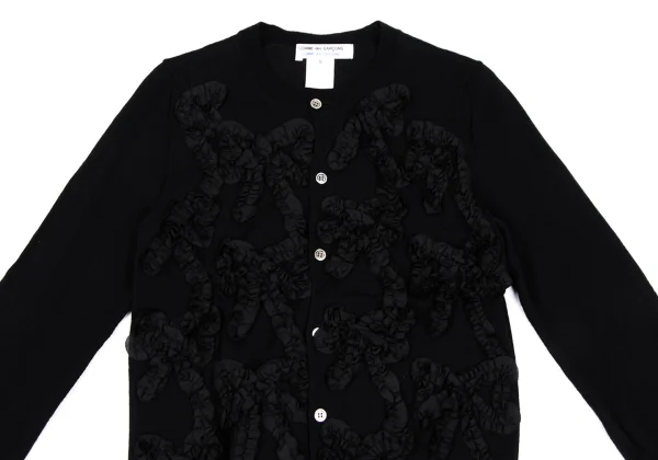 COMME des GARCONS Ribbon Taping Wool Knit Cardigan K-166889_003