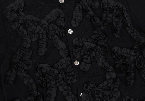 COMME des GARCONS Ribbon Taping Wool Knit Cardigan K-166889_006