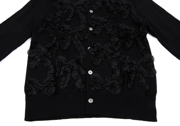 COMME des GARCONS Ribbon Taping Wool Knit Cardigan K-166889_009