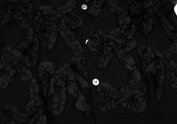 COMME des GARCONS Ribbon Taping Wool Knit Cardigan K-166889_010