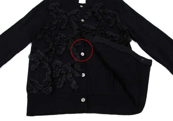 COMME des GARCONS Ribbon Taping Wool Knit Cardigan K-166889_011