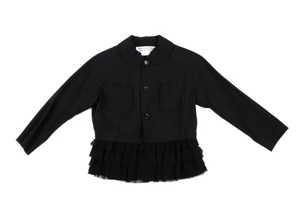 COMME des GARCONS Wool Hem Frill Raglan Round Collar Jacket K-166891_002