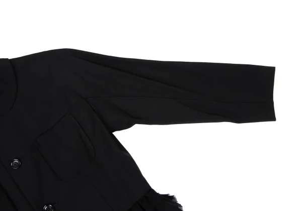 COMME des GARCONS Wool Hem Frill Raglan Round Collar Jacket K-166891_007