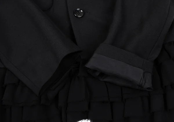 COMME des GARCONS Wool Hem Frill Raglan Round Collar Jacket K-166891_008