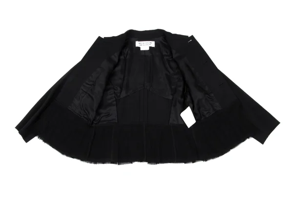 COMME des GARCONS Wool Hem Frill Raglan Round Collar Jacket K-166891_011