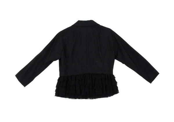 COMME des GARCONS Wool Hem Frill Raglan Round Collar Jacket K-166891_012