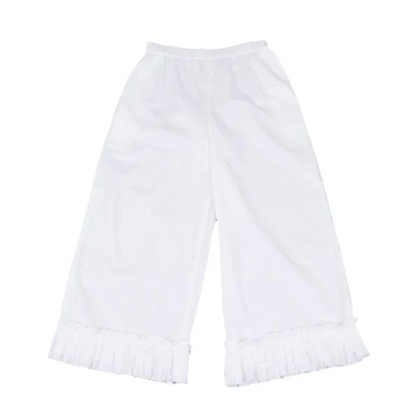 COMME des GARCONS Cotton Hem Frill Wide Pants White S K-166899_001