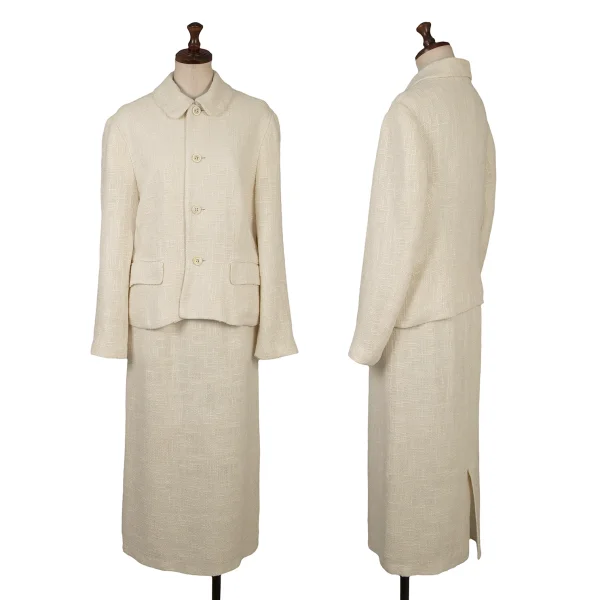 COMME des GARCONS Silk Tweed Round Collar Jacket K-166900_015