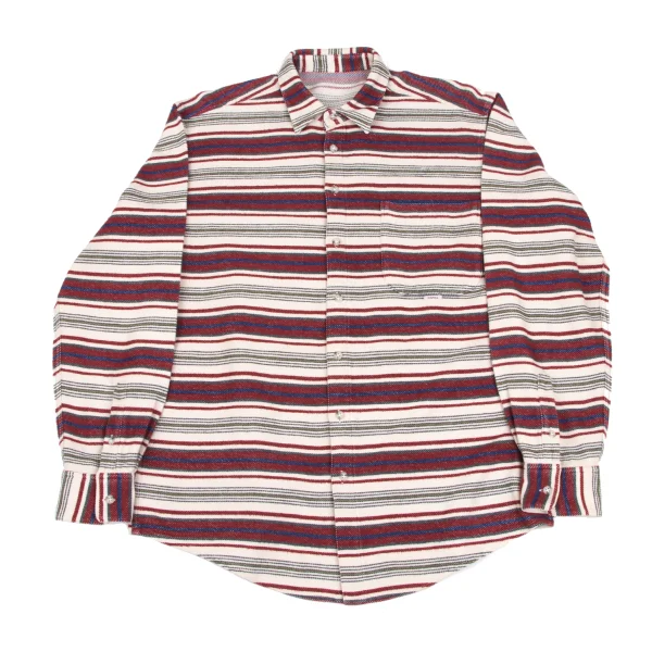 Papas Native Stripe Cotton Shirt Ivory,Red 48M K-166907_001
