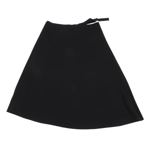 Yohji Yamamoto NOIR Wool Side Belt Asymmetrical Skirt K-166910_002