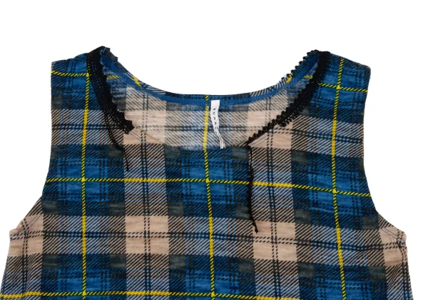 sunao kuwahara Taped Neck Check Sleeveless Top K-166912_003