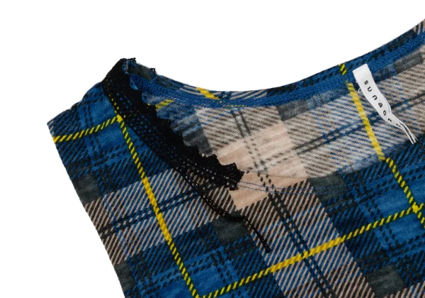 sunao kuwahara Taped Neck Check Sleeveless Top K-166912_004