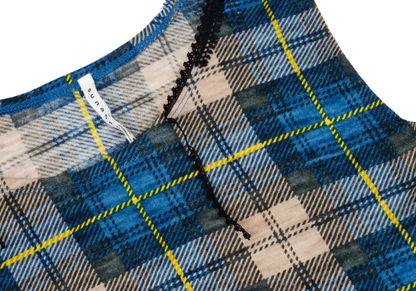 sunao kuwahara Taped Neck Check Sleeveless Top K-166912_005