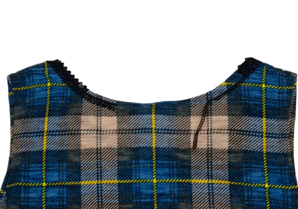 sunao kuwahara Taped Neck Check Sleeveless Top K-166912_010