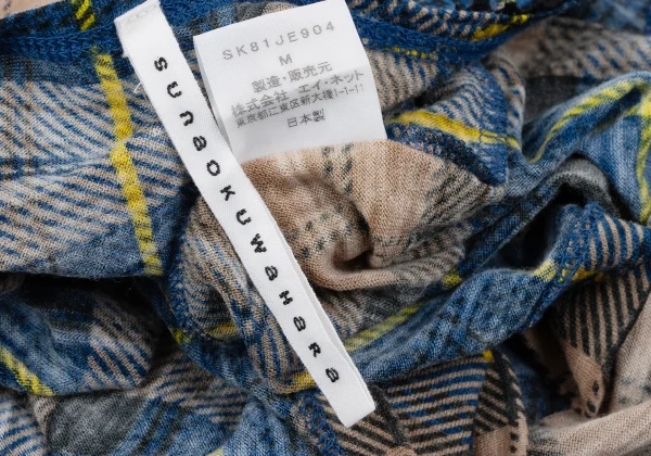 sunao kuwahara Taped Neck Check Sleeveless Top K-166912_013