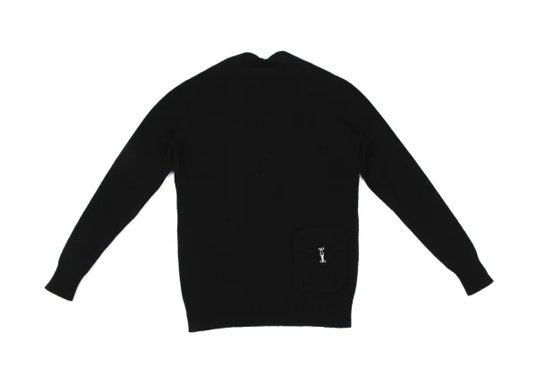 sunao kuwahara Floral- Lined Wool V-neck Knit Sweater K-166913_008