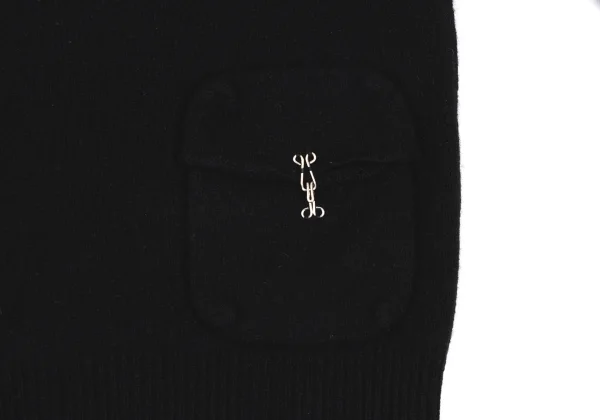 sunao kuwahara Floral- Lined Wool V-neck Knit Sweater K-166913_009