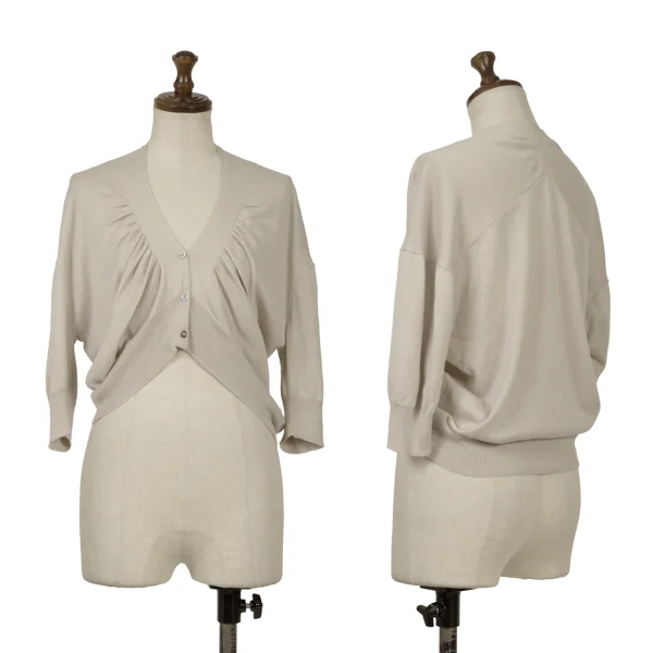 sunao kuwahara Angora Blend Silk Knit Bolero Cardigan Beige M K-166914_001