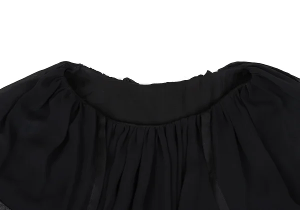 sunao kuwahara Velour Switching See-through Tiered Blouse K-166918_004