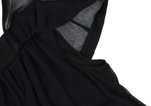 sunao kuwahara Velour Switching See-through Tiered Blouse K-166918_007